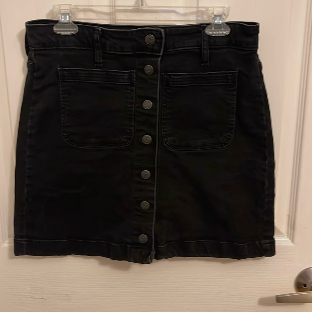 Madewell black denim skirt